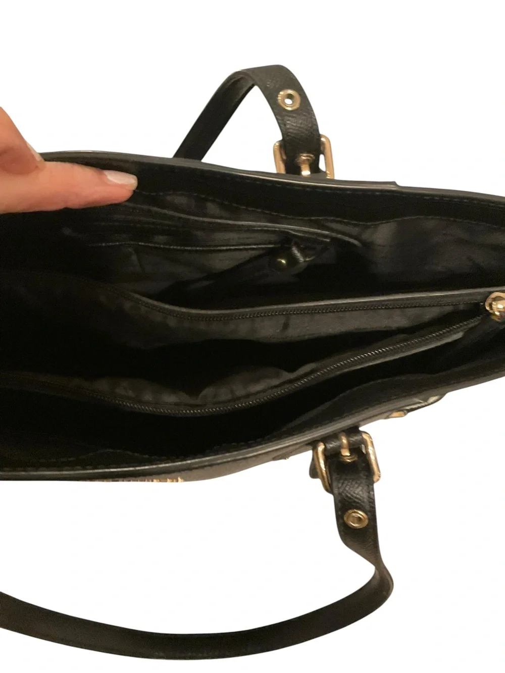 MICHEL KORS VOYAGER Black Saffiano Leather Tote with Exterior Pockets NWOT